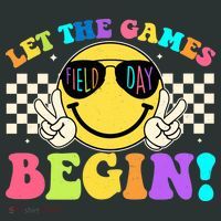 Retro Smiley Emoji Field Day Let The Games Begin Kids Sweatshirt thumb 2