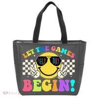 Retro Smiley Emoji Field Day Let The Games Begin Tote Bag thumb 0