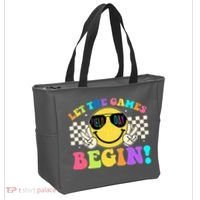 Retro Smiley Emoji Field Day Let The Games Begin Tote Bag thumb 2