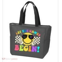 Retro Smiley Emoji Field Day Let The Games Begin Tote Bag thumb 3