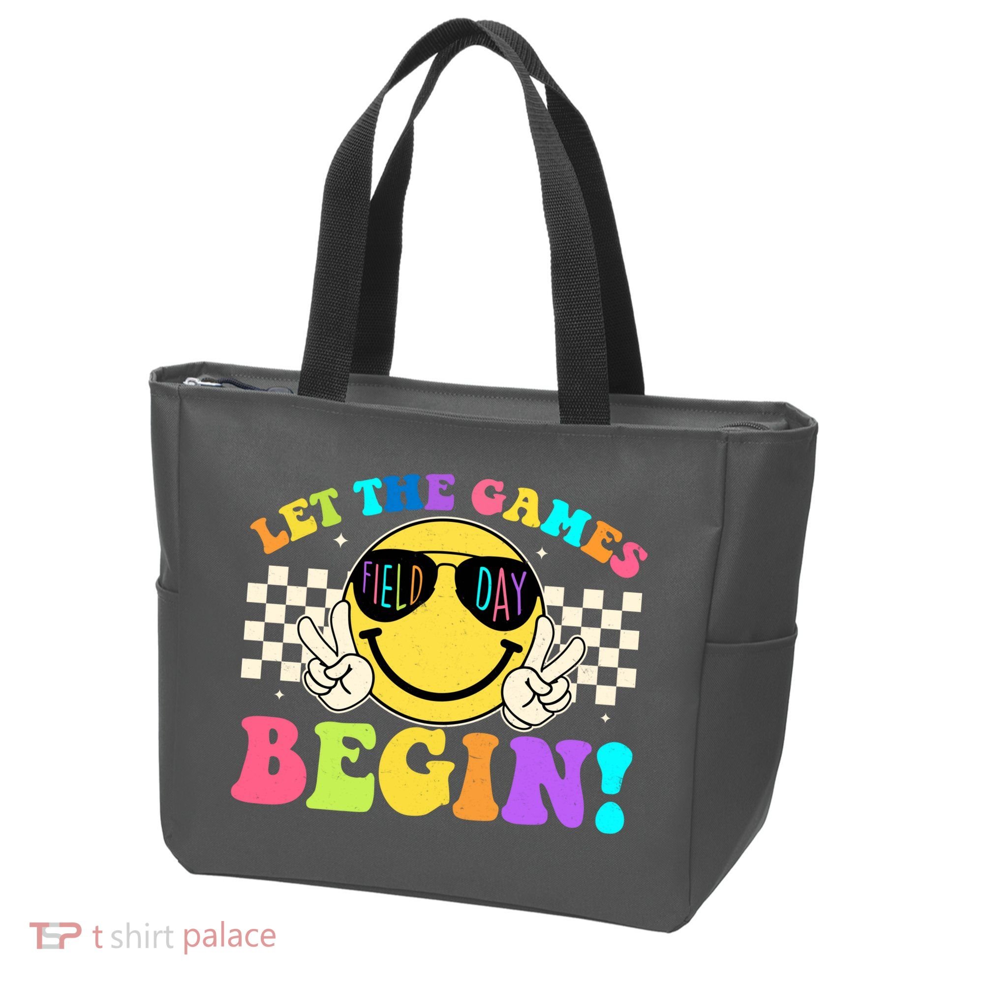 Retro Smiley Emoji Field Day Let The Games Begin Tote Bag