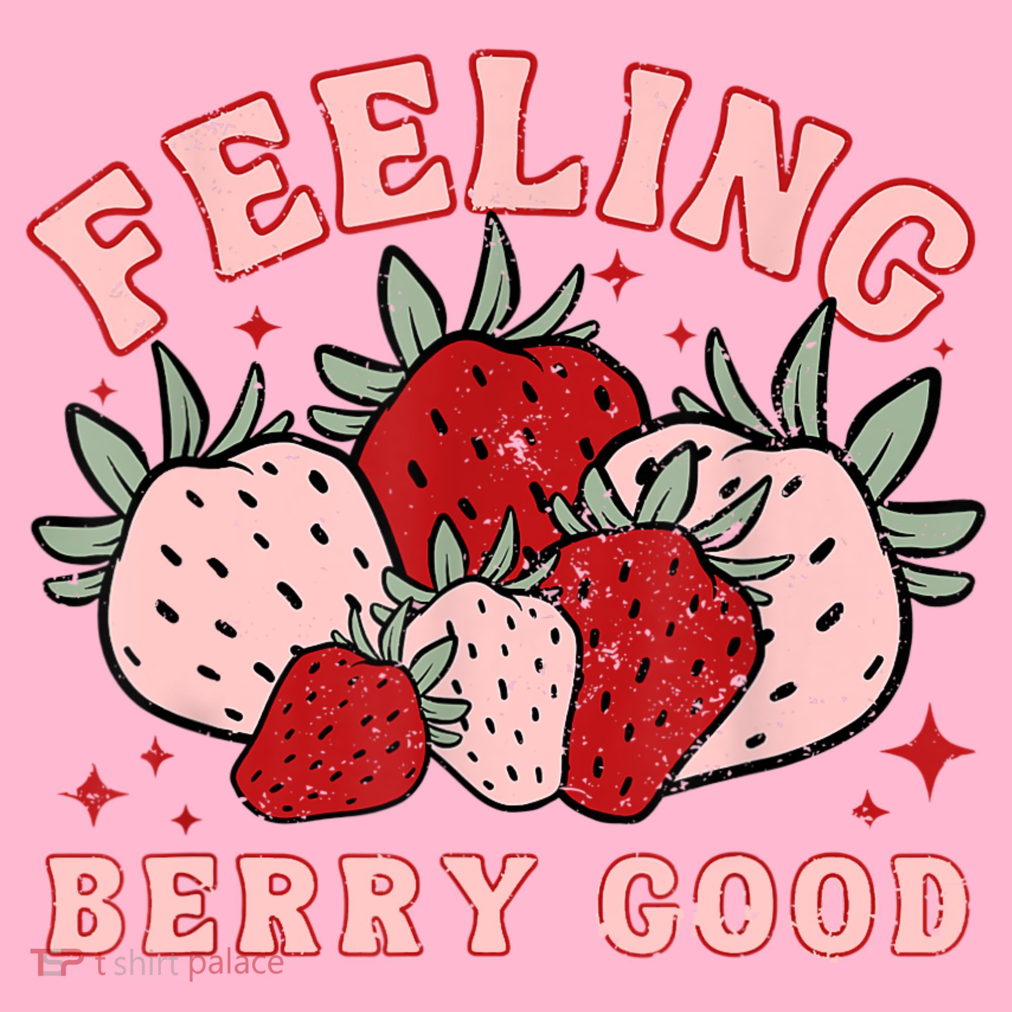 Retro Strawberry Feeling Berry Good Positive Mind Happy Life Coaster
