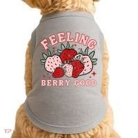 Retro Strawberry Feeling Berry Good Positive Mind Happy Life Doggie Tank thumb 0