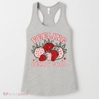 Retro Strawberry Feeling Berry Good Positive Mind Happy Life Women's Tank Top thumb 0