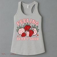 Retro Strawberry Feeling Berry Good Positive Mind Happy Life Women's Tank Top thumb 3
