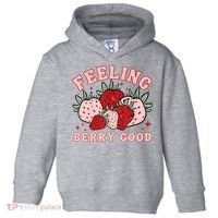 Retro Strawberry Feeling Berry Good Positive Mind Happy Life Toddler Hoodie thumb 0