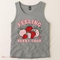 Retro Strawberry Feeling Berry Good Positive Mind Happy Life Tank Top thumb 2