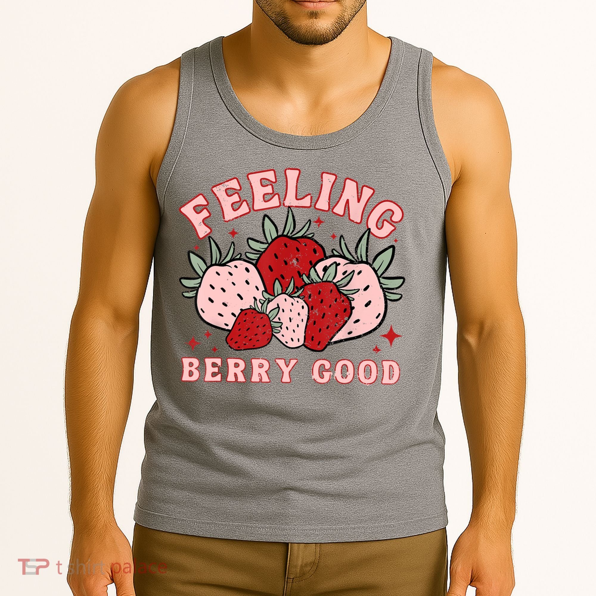 Retro Strawberry Feeling Berry Good Positive Mind Happy Life Tank Top