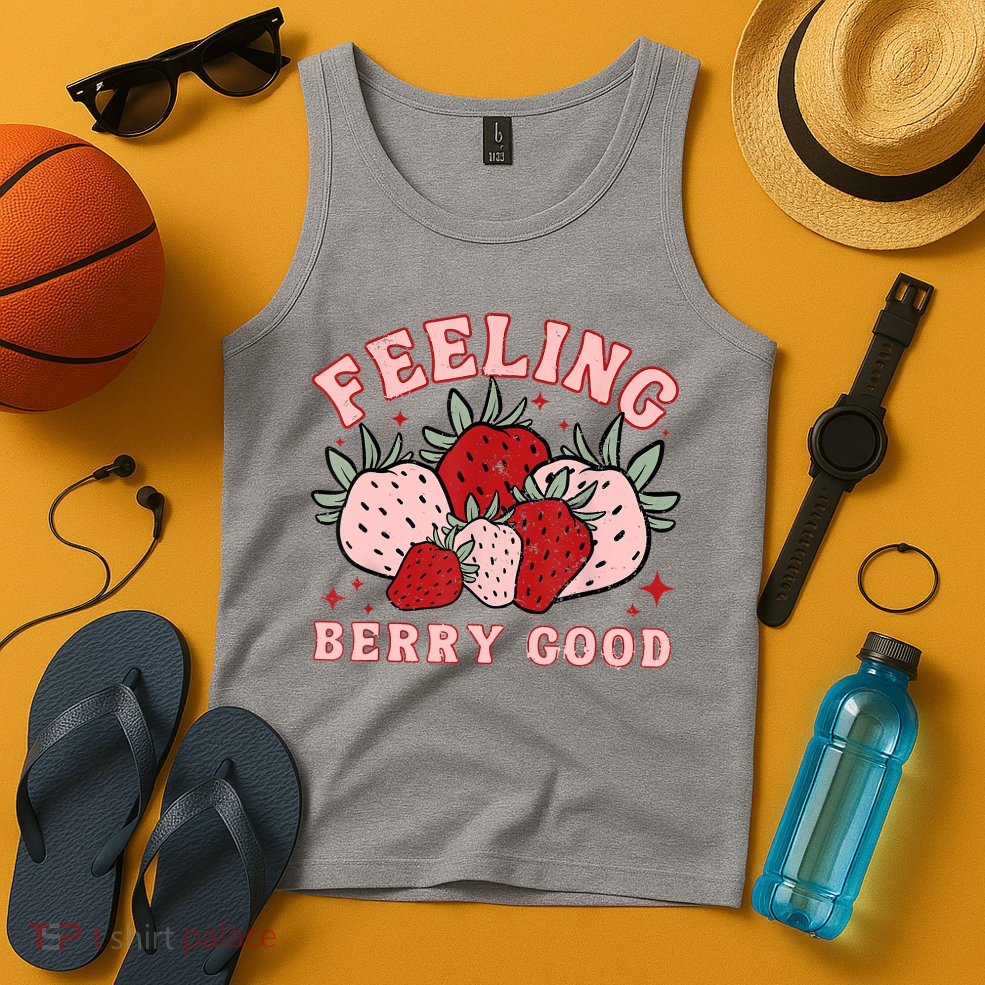 Retro Strawberry Feeling Berry Good Positive Mind Happy Life Tank Top