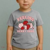 Retro Strawberry Feeling Berry Good Positive Mind Happy Life Toddler T-Shirt thumb 2