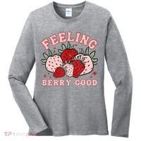 Retro Strawberry Feeling Berry Good Positive Mind Happy Life Women's Long Sleeve Shirt thumb 0