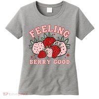 Retro Strawberry Feeling Berry Good Positive Mind Happy Life Women's T-Shirt thumb 0