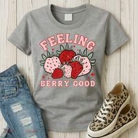 Retro Strawberry Feeling Berry Good Positive Mind Happy Life Women's T-Shirt thumb 3