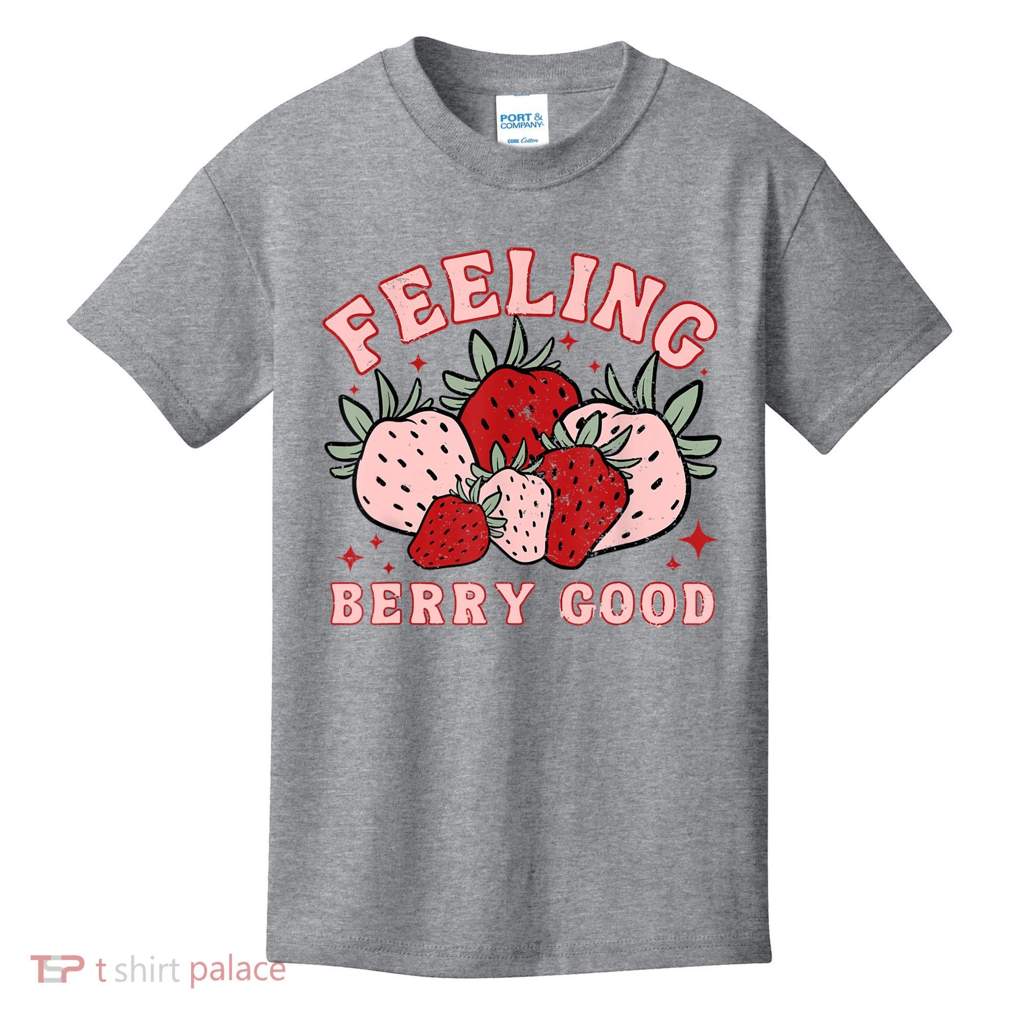 Retro Strawberry Feeling Berry Good Positive Mind Happy Life Kids T-Shirt