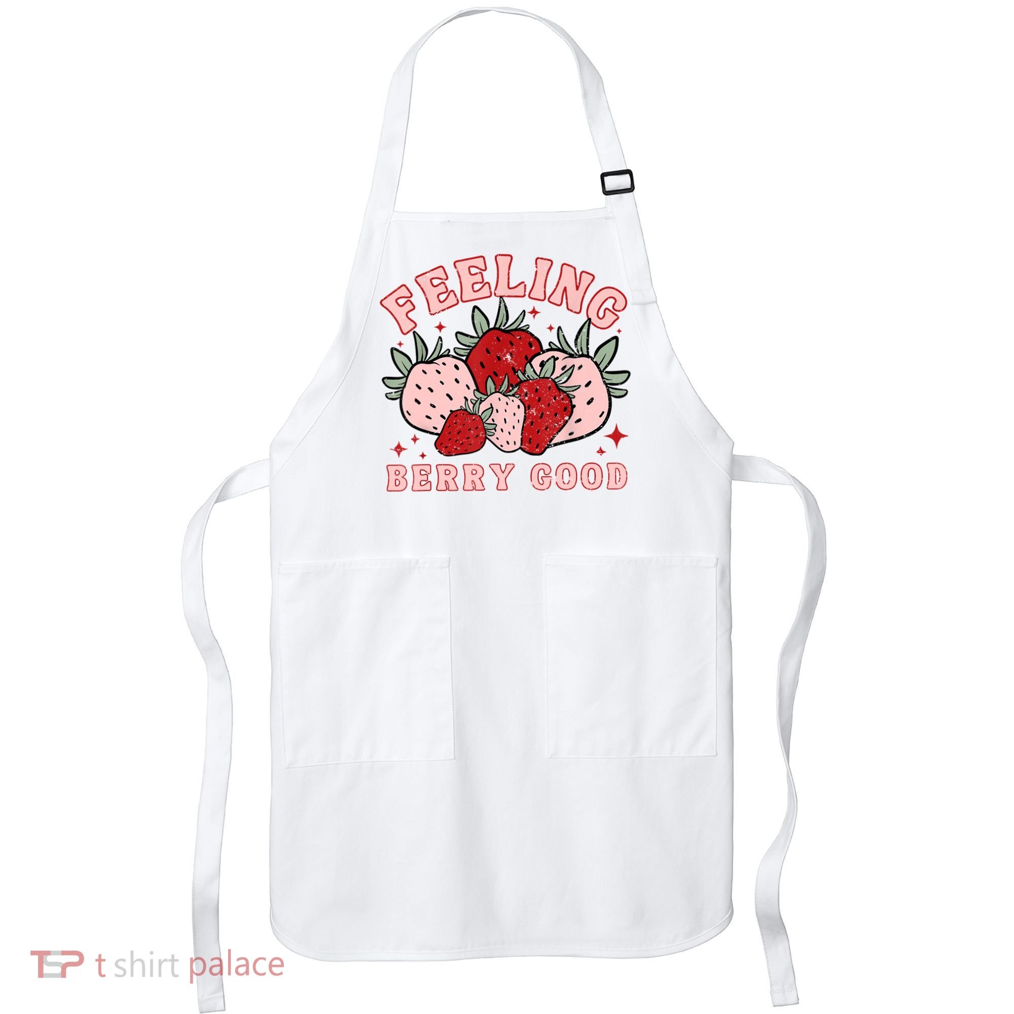 Retro Strawberry Feeling Berry Good Positive Mind Happy Life Apron