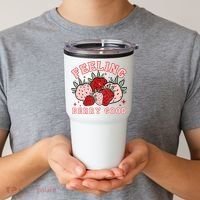 Retro Strawberry Feeling Berry Good Positive Mind Happy Life Tumbler thumb 2