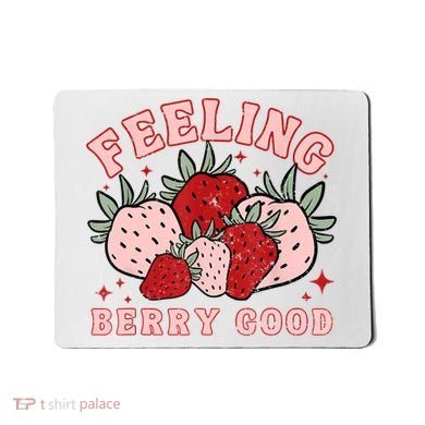 Retro Strawberry Feeling Berry Good Positive Mind Happy Life Mousepad