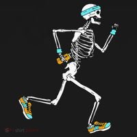 Running Skeleton Funny Polo thumb 3