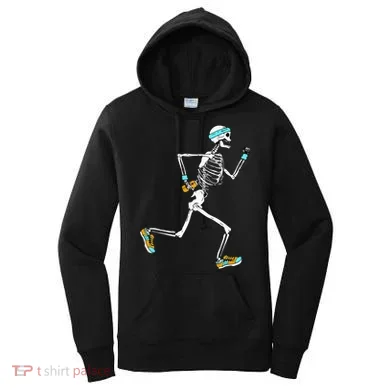 Running Skeleton Funny Women's Hoodie