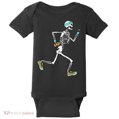 Running Skeleton Funny Baby Bodysuit