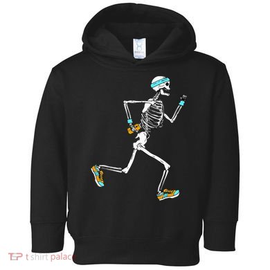 Running Skeleton Funny Toddler Hoodie