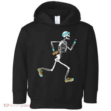 Running Skeleton Funny Toddler Hoodie