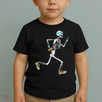 Running Skeleton Funny Toddler T-Shirt thumb 2