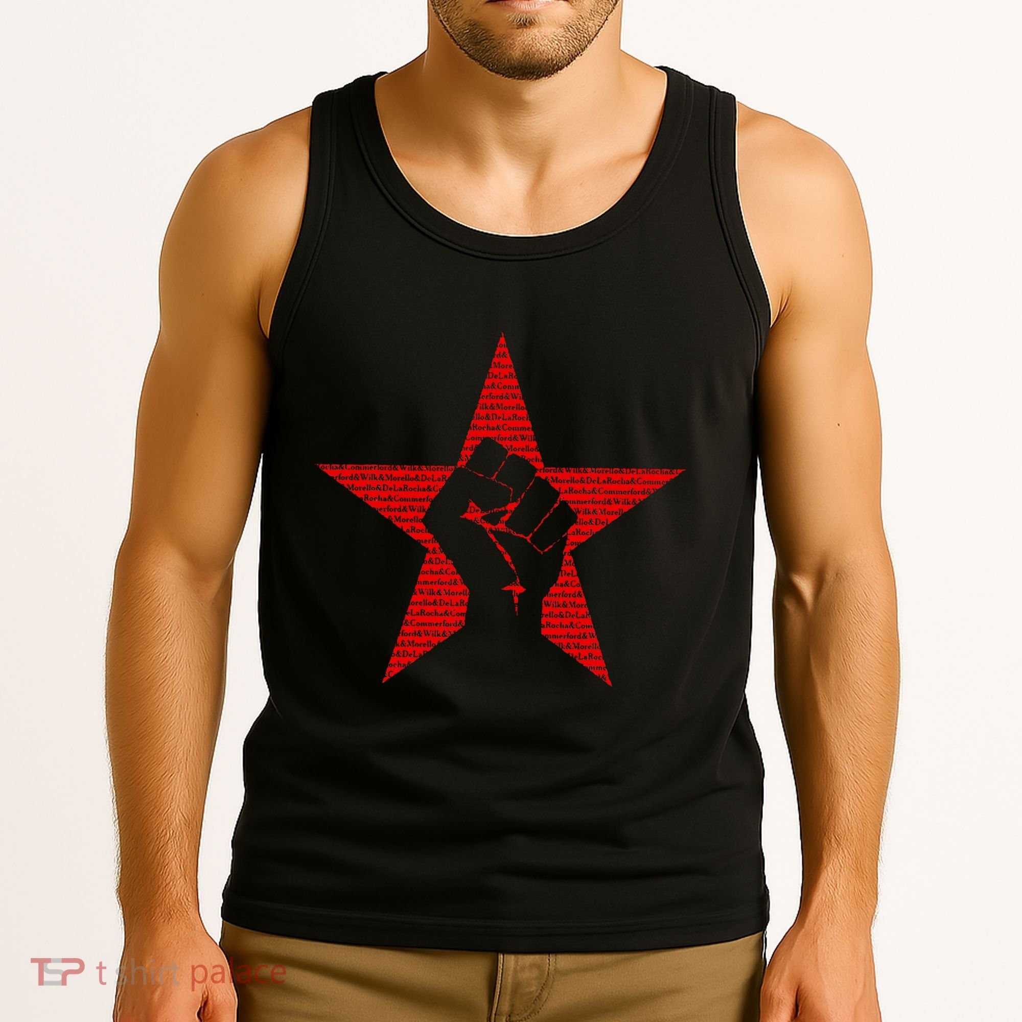 Ratm Star Fist Funny Tank Top