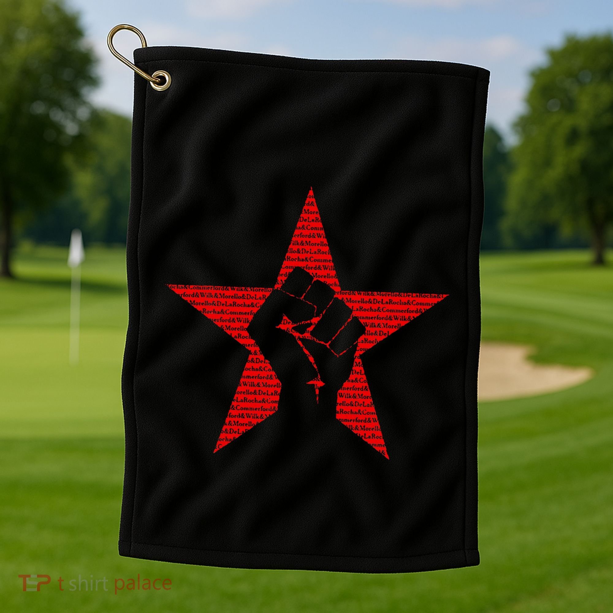 Ratm Star Fist Funny Golf Towel