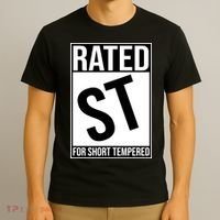 Rated ST For Short Tempered Funny Meme T-Shirt thumb 3
