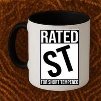 Rated ST For Short Tempered Funny Meme Coffee Mug thumb 2
