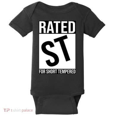 Rated ST For Short Tempered Funny Meme Baby Bodysuit