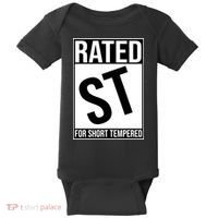 Rated ST For Short Tempered Funny Meme Baby Bodysuit thumb 0