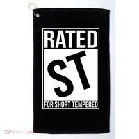 Rated ST For Short Tempered Funny Meme Golf Towel thumb 0