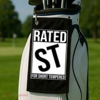 Rated ST For Short Tempered Funny Meme Golf Towel thumb 2
