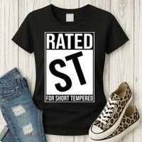 Rated ST For Short Tempered Funny Meme Women's T-Shirt thumb 3