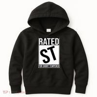 Rated ST For Short Tempered Funny Meme Kids Hoodie thumb 0