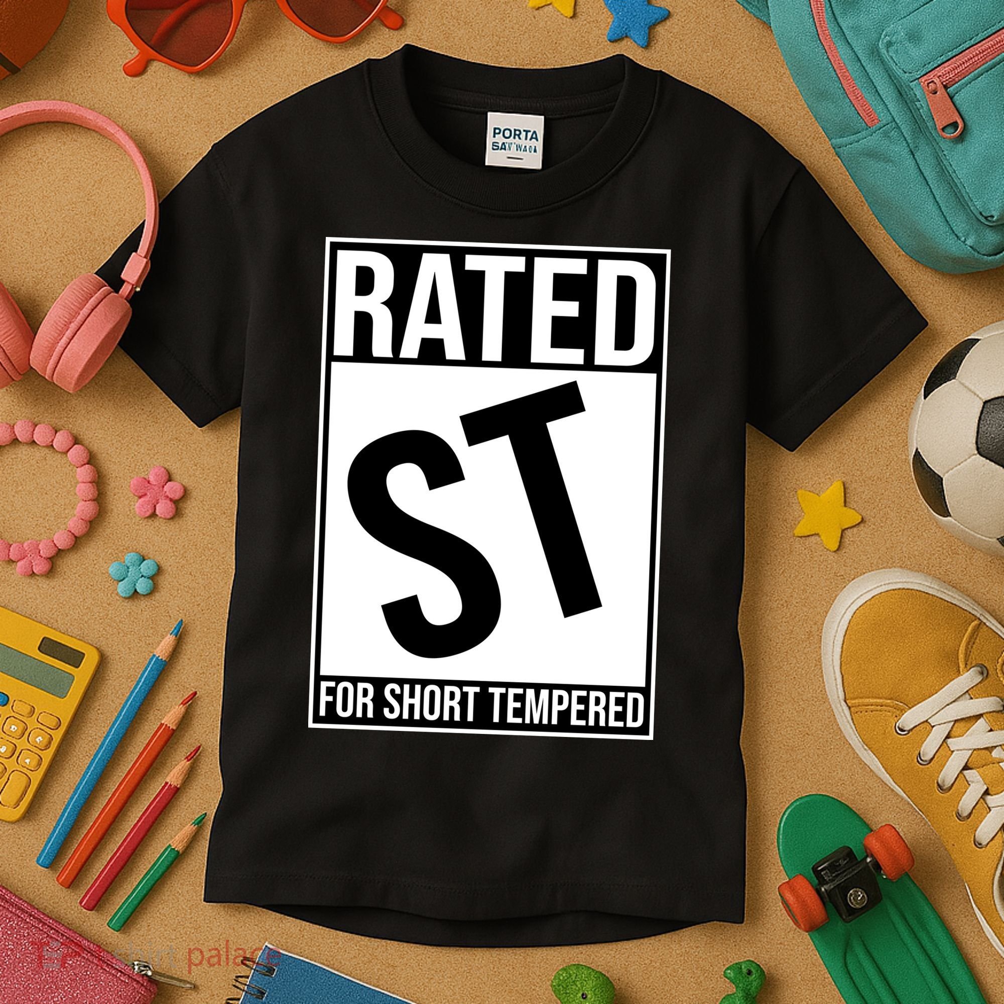 Rated ST For Short Tempered Funny Meme Kids T-Shirt