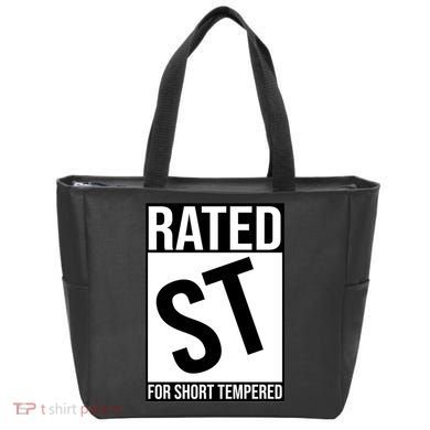 Rated ST For Short Tempered Funny Meme Tote Bag