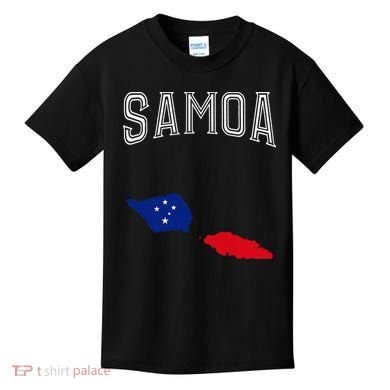 Retro Samoa Flag Vintage Throwback Sport Kids T-Shirt