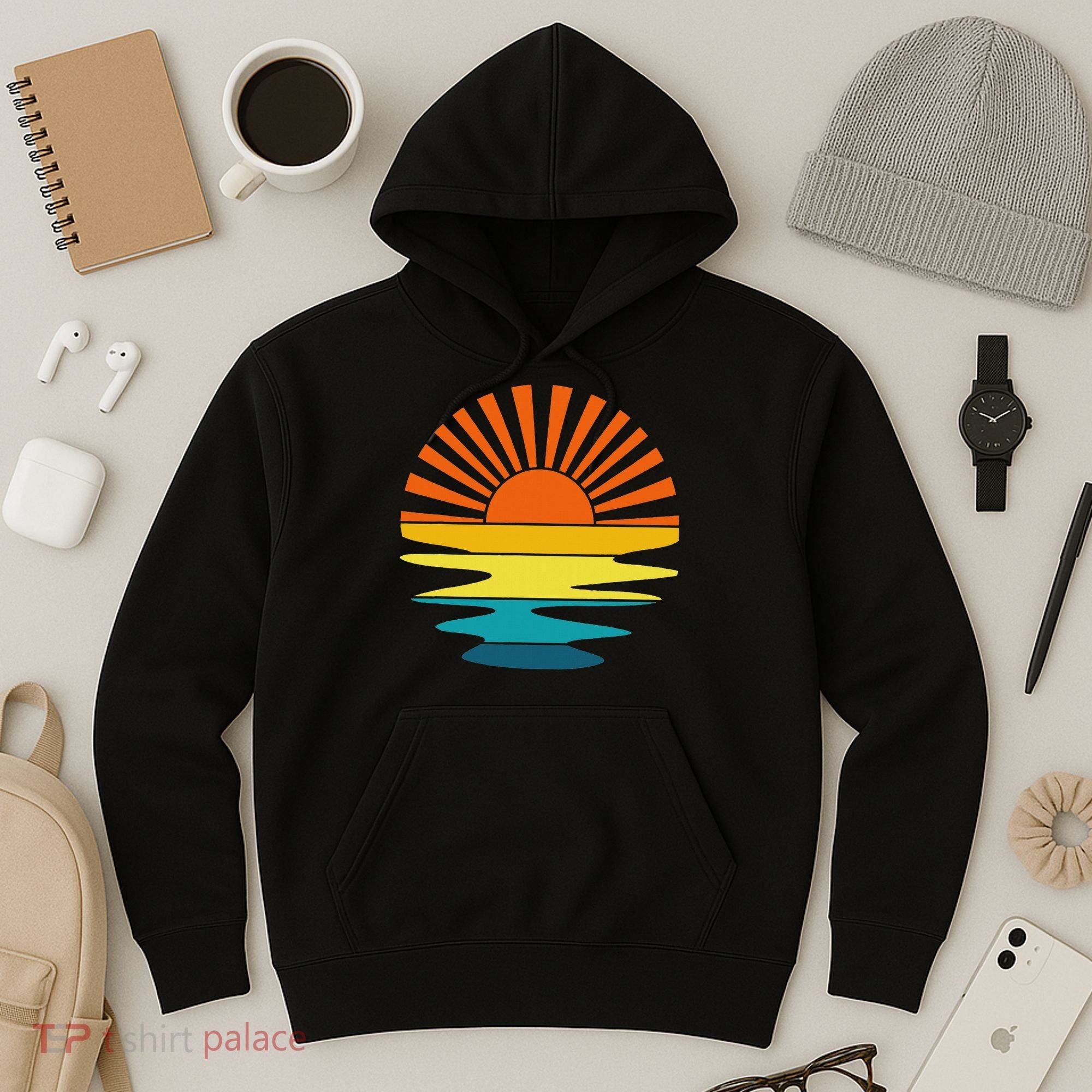 Retro Sunshine For And Women Sunset On The Beach Hoodie