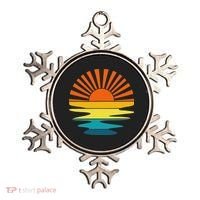 Retro Sunshine For And Women Sunset On The Beach Ornament thumb 0