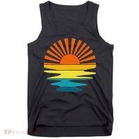Retro Sunshine For And Women Sunset On The Beach Tank Top thumb 0