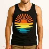 Retro Sunshine For And Women Sunset On The Beach Tank Top thumb 3