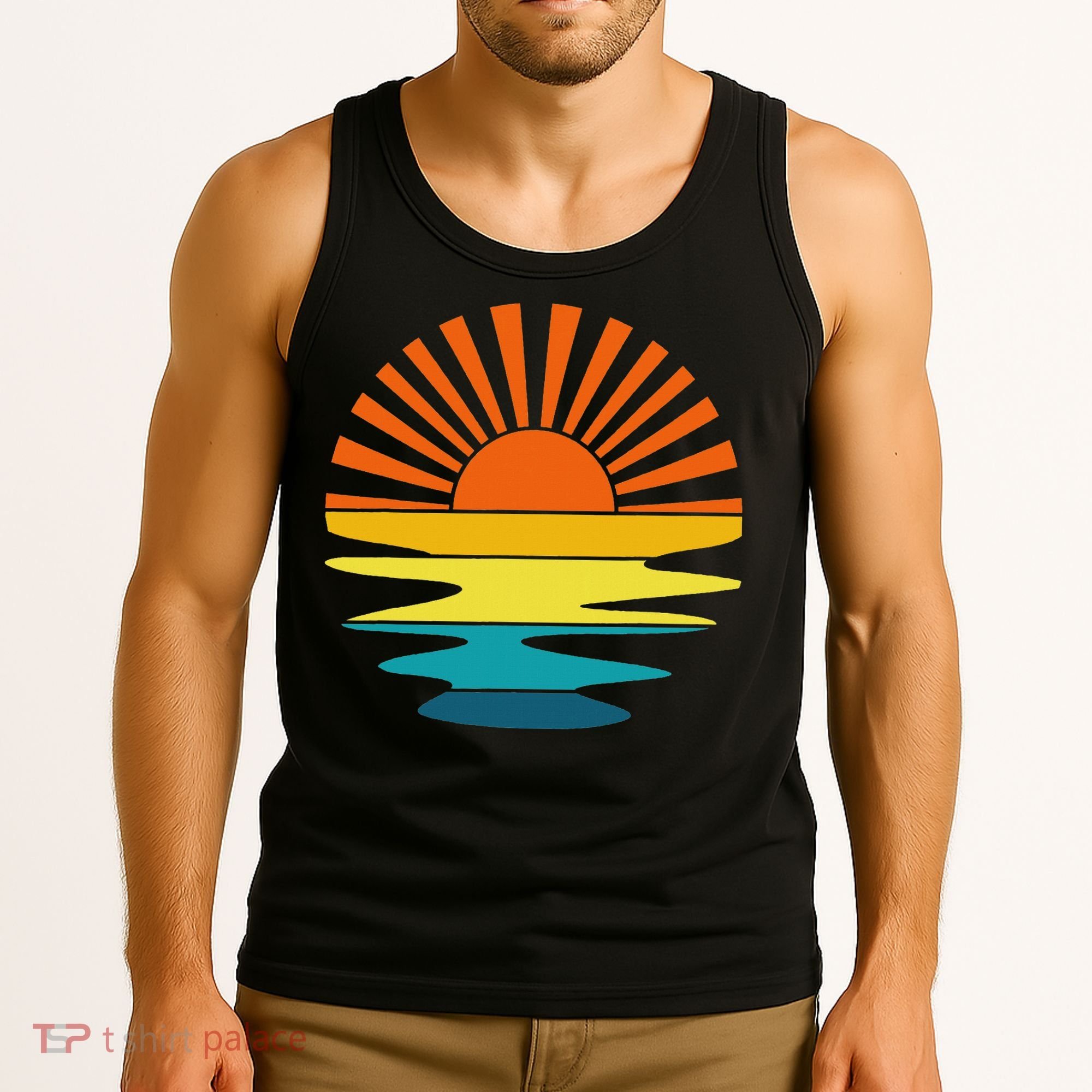 Retro Sunshine For And Women Sunset On The Beach Tank Top