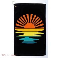 Retro Sunshine For And Women Sunset On The Beach Golf Towel thumb 0