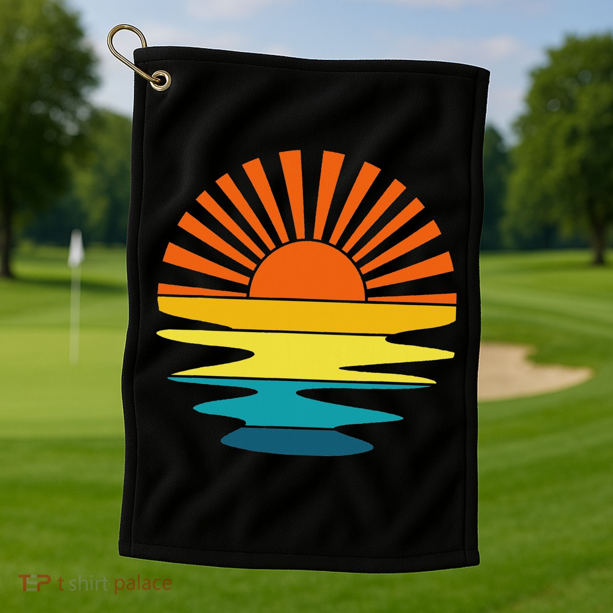 Retro Sunshine For And Women Sunset On The Beach Golf Towel