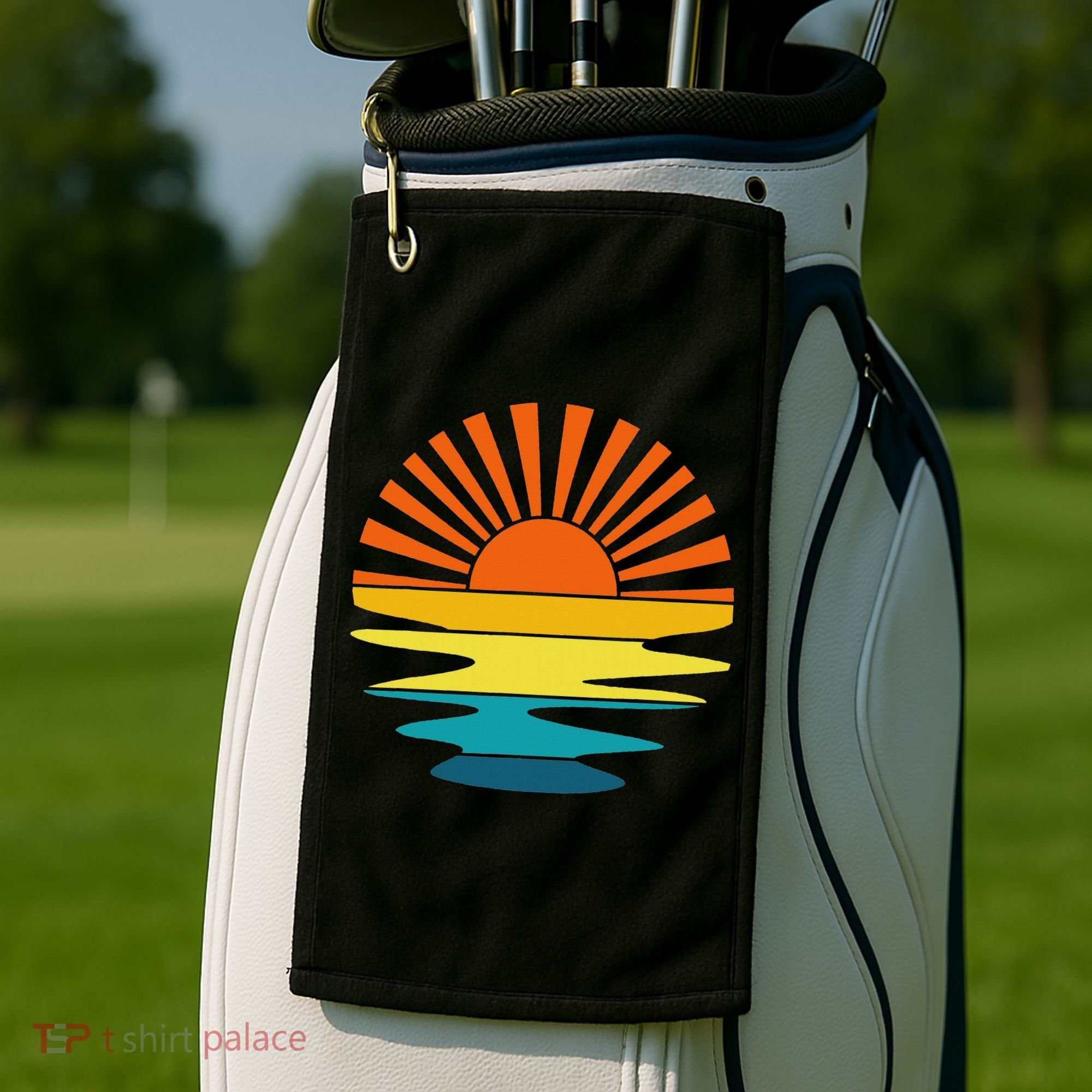 Retro Sunshine For And Women Sunset On The Beach Golf Towel