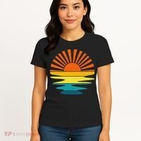 Retro Sunshine For And Women Sunset On The Beach Women's T-Shirt thumb 4