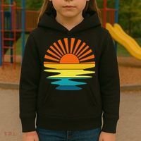 Retro Sunshine For And Women Sunset On The Beach Kids Hoodie thumb 3